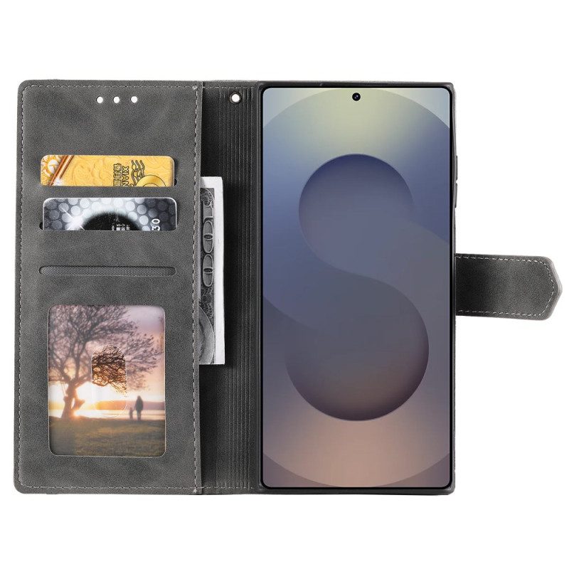 Lederhüllen Für Samsung Galaxy S26 Ultra Zweifarbiges Design