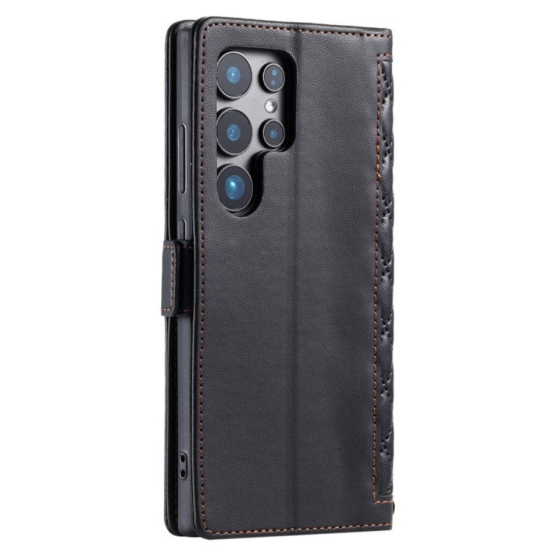 Lederhüllen Samsung Galaxy S26 Ultra Handyhülle Gesteppt Mit Riemen