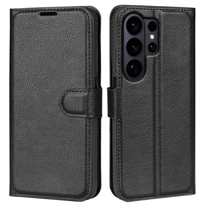 Lederhüllen Samsung Galaxy S26 Ultra Handyhülle Kunstleder In Litschi-farbe