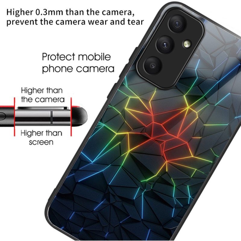 Hülle Samsung Galaxy A55 5g Handyhülle Geometrisches Muster Aus Gehärtetem Glas