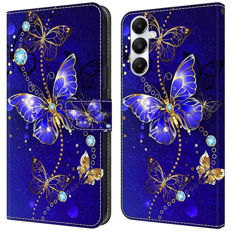 Lederhüllen Für Samsung Galaxy A55 5g Diamant-schmetterlinge