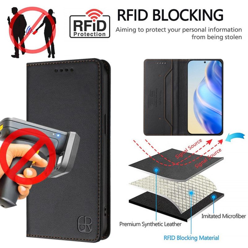 Flip Case Vivo V50 5g Handyhülle Rfid-schutz Und Verstellbarer Ständer