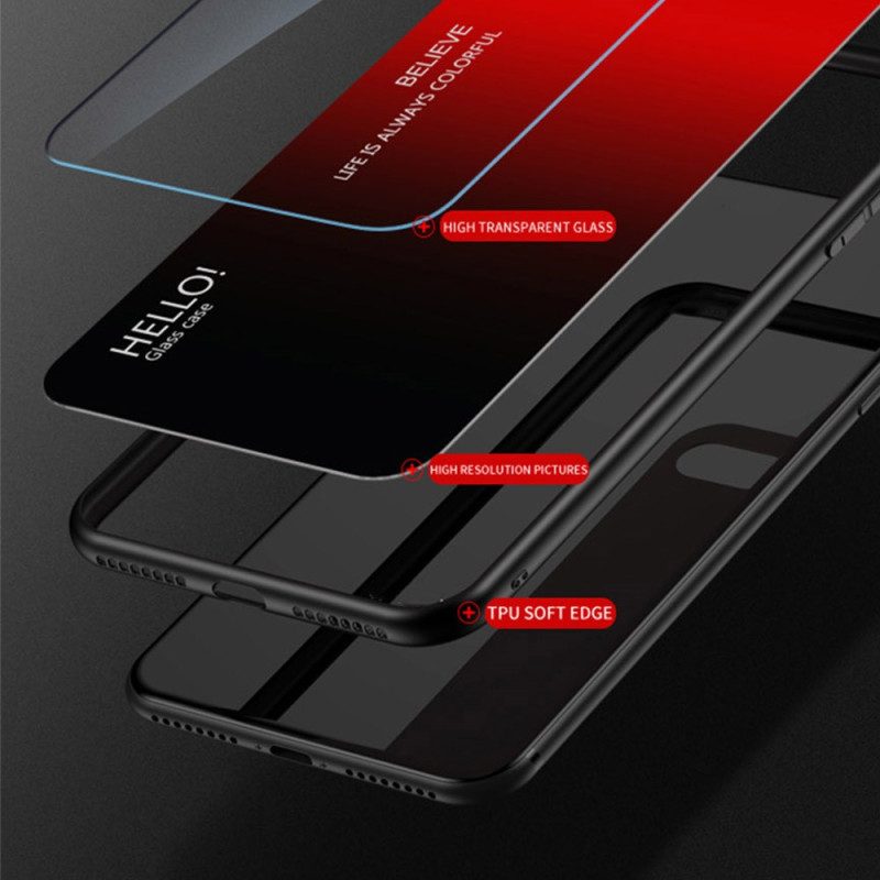 Hülle Für Vivo V50 5g Gehärtetes Glas Aufschrift „hello“