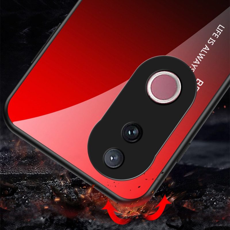 Hülle Für Vivo V50 5g Gehärtetes Glas Aufschrift „hello“