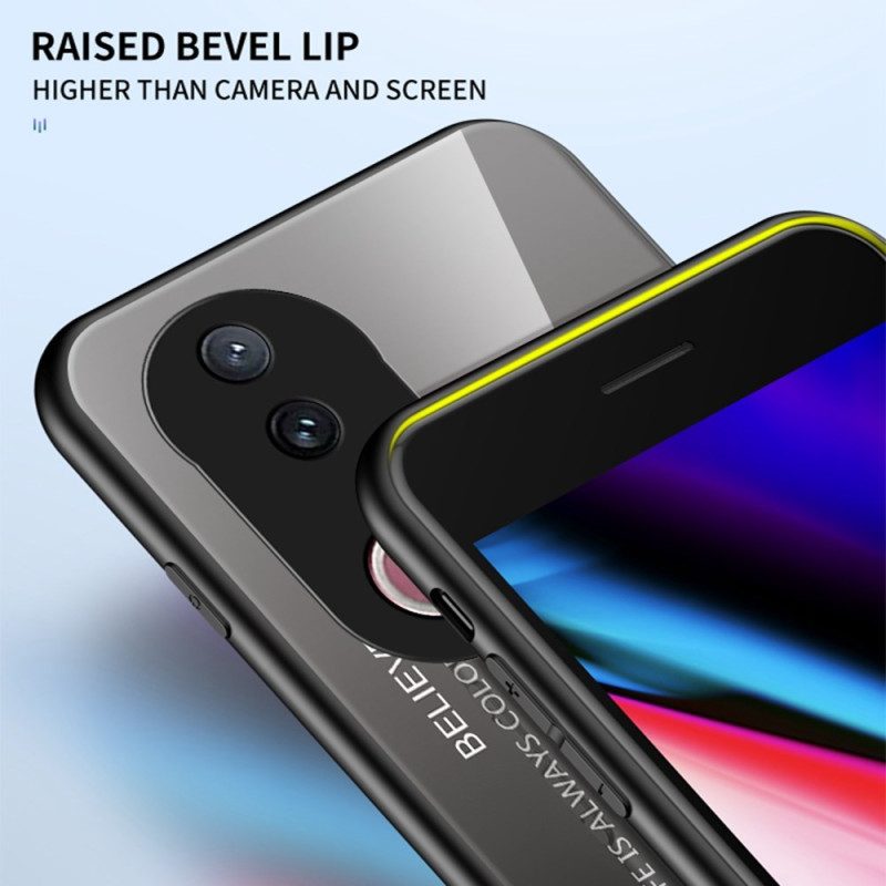 Hülle Für Vivo V50 5g Gehärtetes Glas Aufschrift „hello“