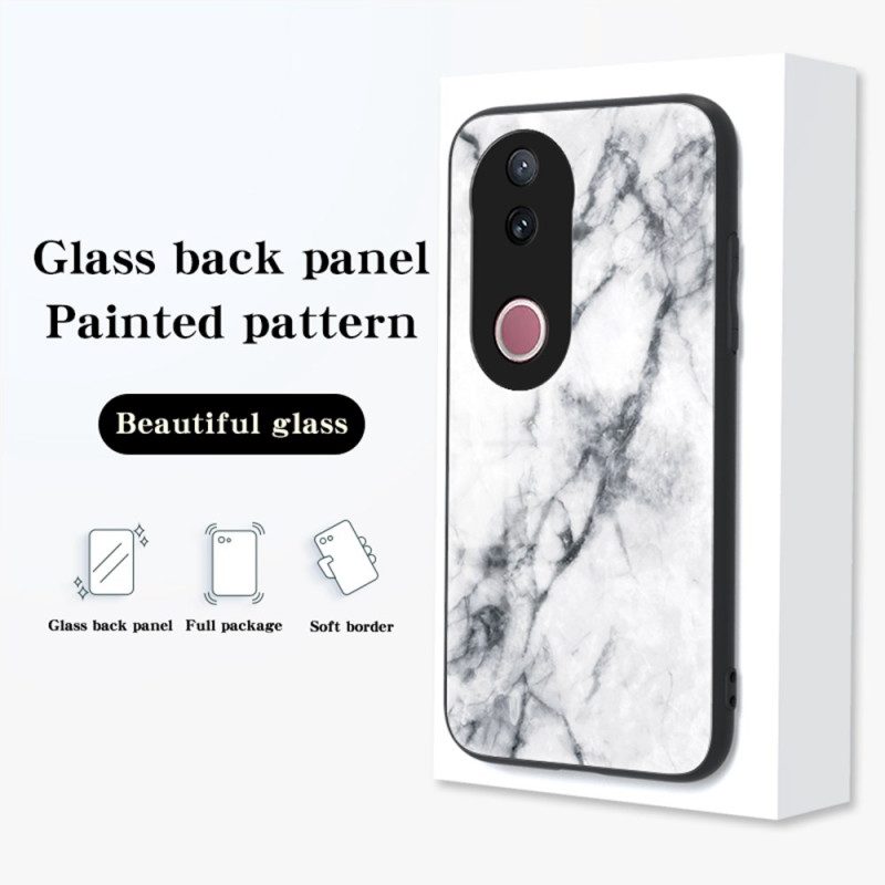 Hülle Vivo V50 5g Gehärtetes Glas In Marmoroptik