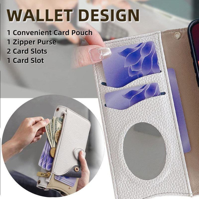 Lederhüllen Für Vivo V50 5g Geldbörse In Lederoptik Mit Kette