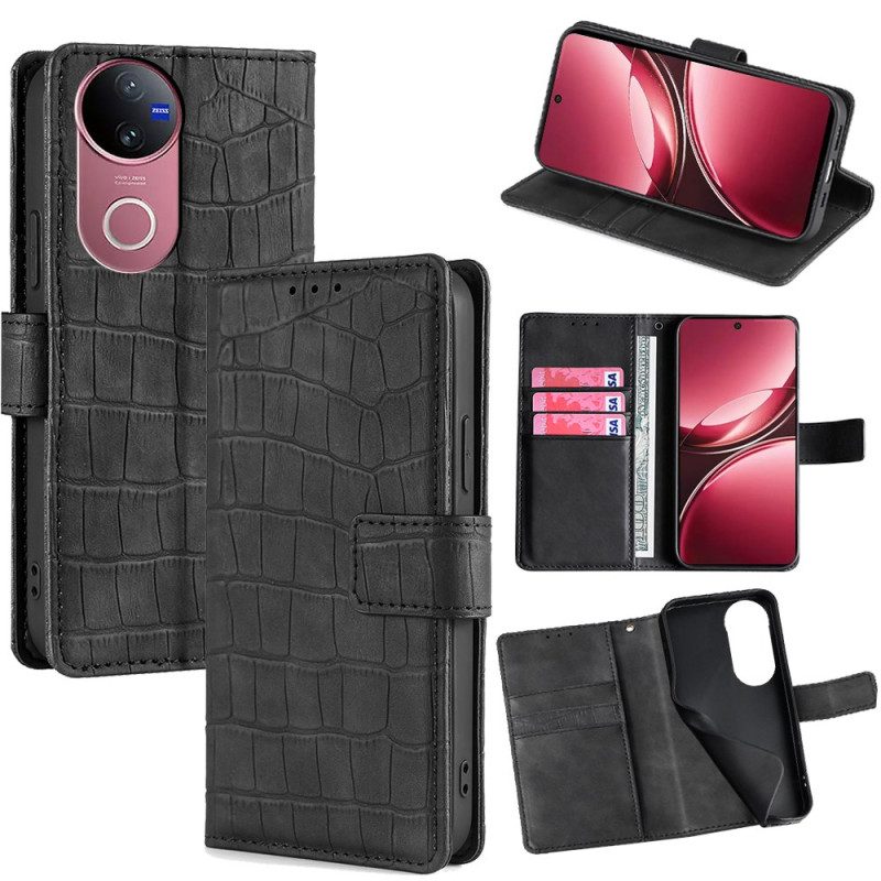 Lederhüllen Für Vivo V50 5g Krokodilprägung
