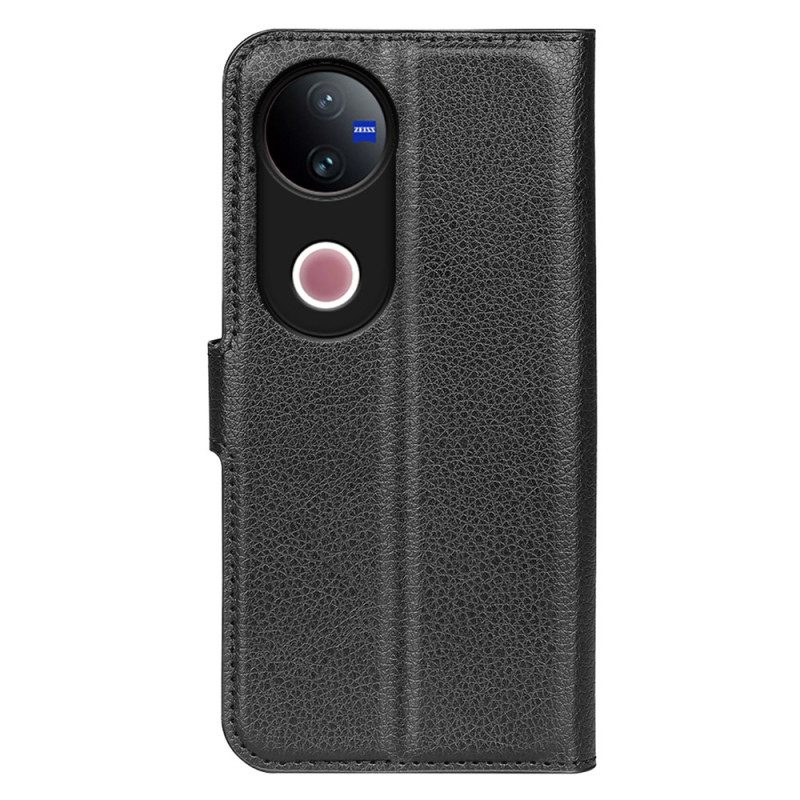 Lederhüllen Für Vivo V50 5g Kunstleder In Litschi-optik