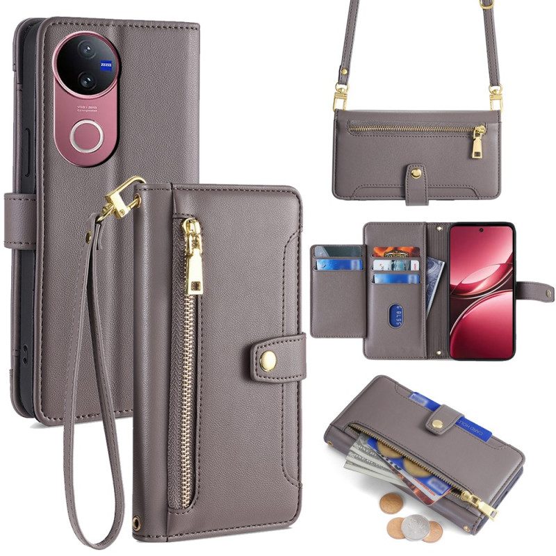Lederhüllen Für Vivo V50 5g Schultertasche Mit Riemen