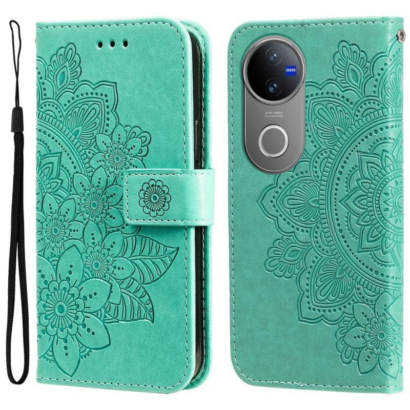 Lederhüllen Vivo V50 5g Handyhülle Fingerabdruck Mandala