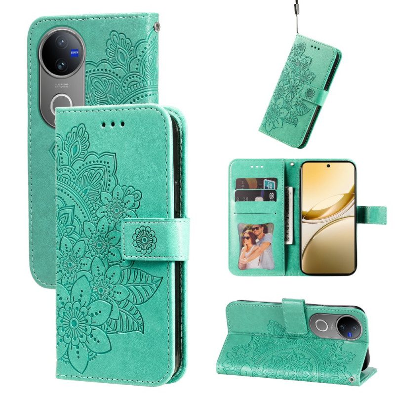 Lederhüllen Vivo V50 5g Handyhülle Fingerabdruck Mandala