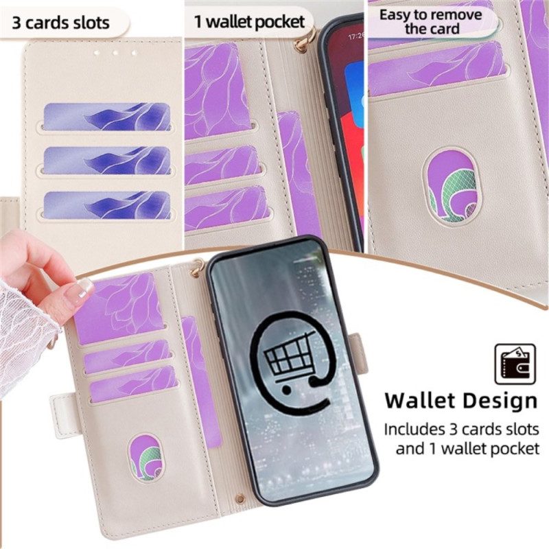 Lederhüllen Vivo V50 5g Handyhülle Goldener Verschluss Und Schulterriemen