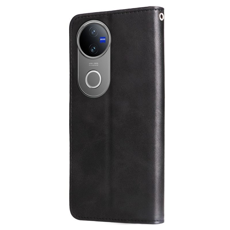 Lederhüllen Vivo V50 5g Handyhülle Reißverschlusstasche