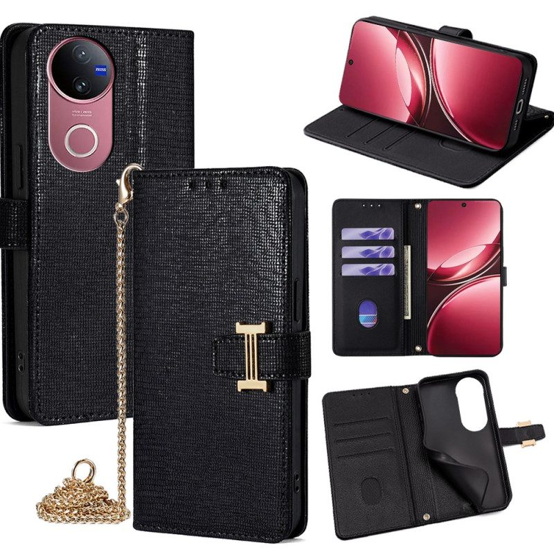 Lederhüllen Vivo V50 5g Pailletten Und Schulterriemen