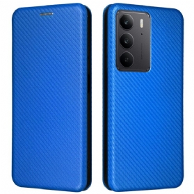 Flip Case Realme C75 Handyhülle Carbonfaser