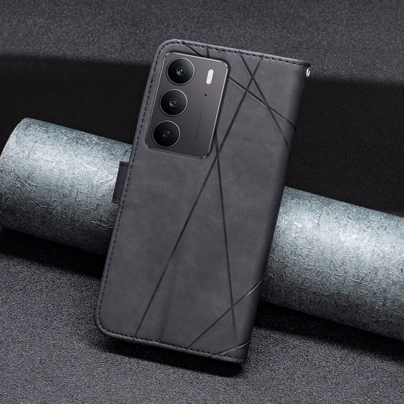 Lederhüllen Für Realme C75 Geometrisches Muster Binfen Color