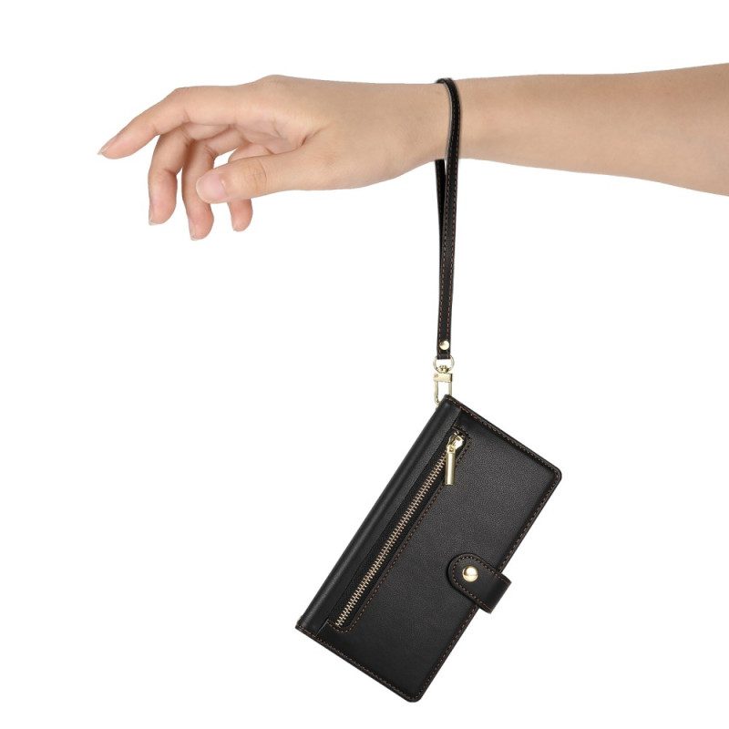 Lederhüllen Für Realme C75 Komplettes Portemonnaie Mit Tragegurt Und Schulterriemen