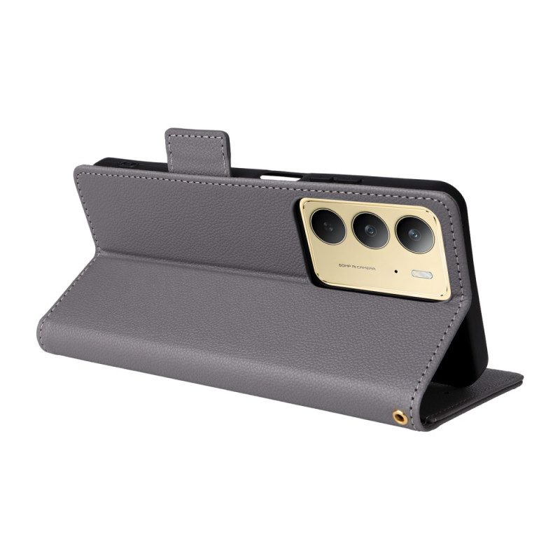 Lederhüllen Für Realme C75 Kunstleder In Litschi-optik Mit Riemen