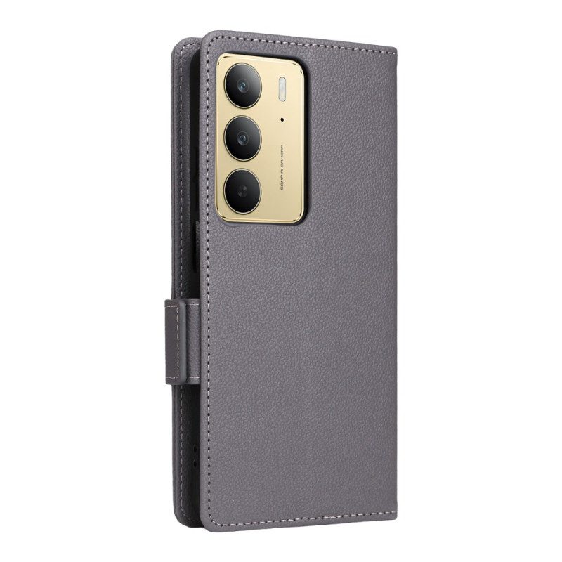 Lederhüllen Für Realme C75 Kunstleder In Litschi-optik Mit Riemen