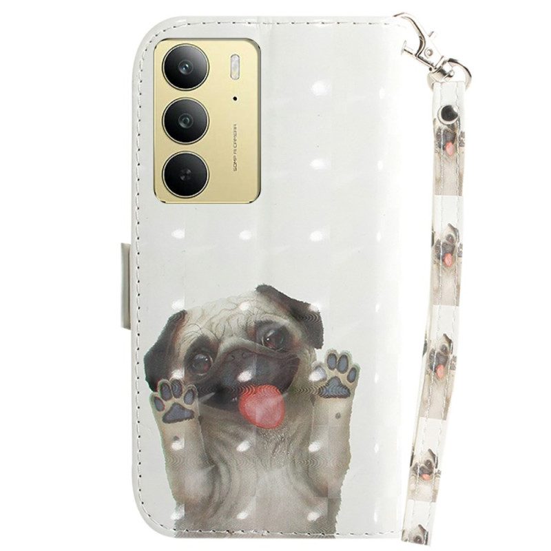 Lederhüllen Für Realme C75 Mops Schlüsselband