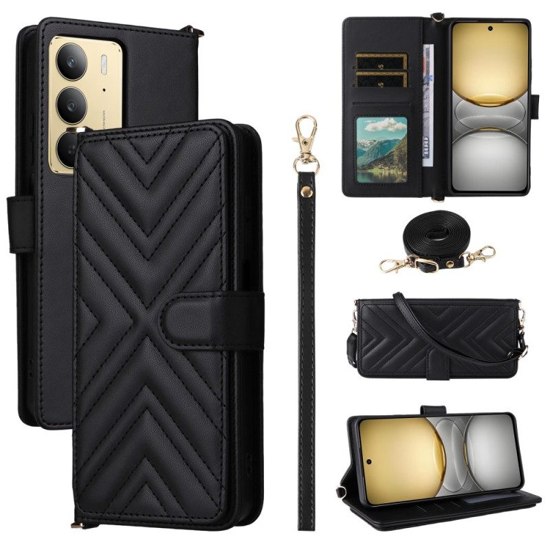 Lederhüllen Für Realme C75 Premium-design Mit Tragegurt Und Schulterriemen