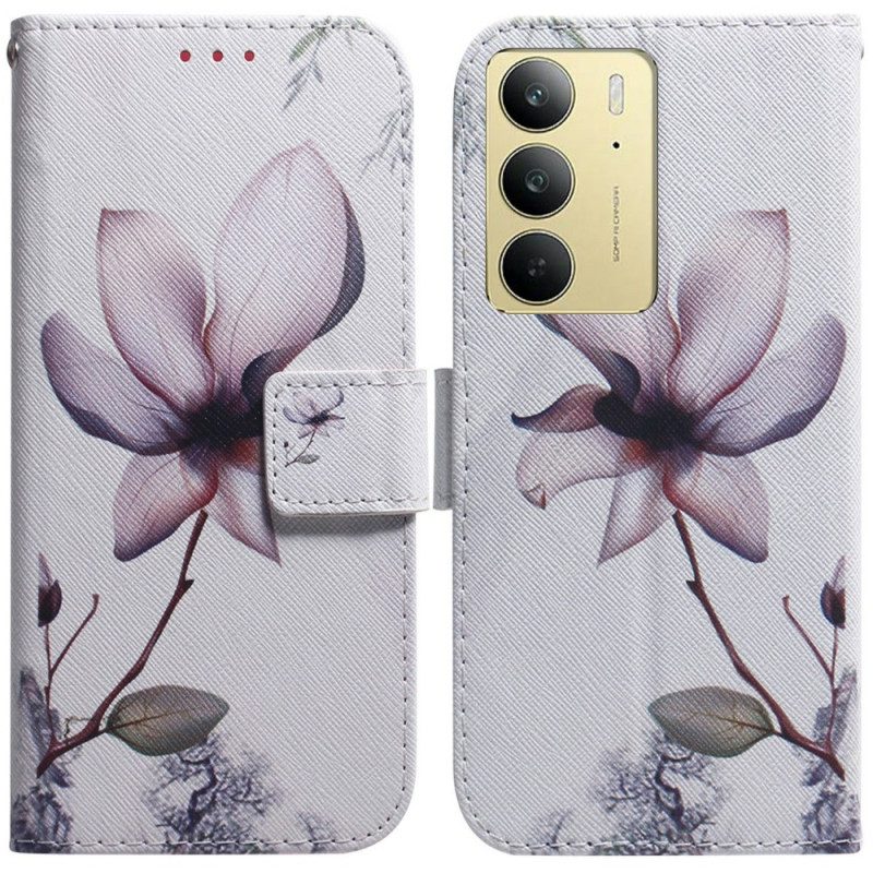 Lederhüllen Für Realme C75 Rosa Blume