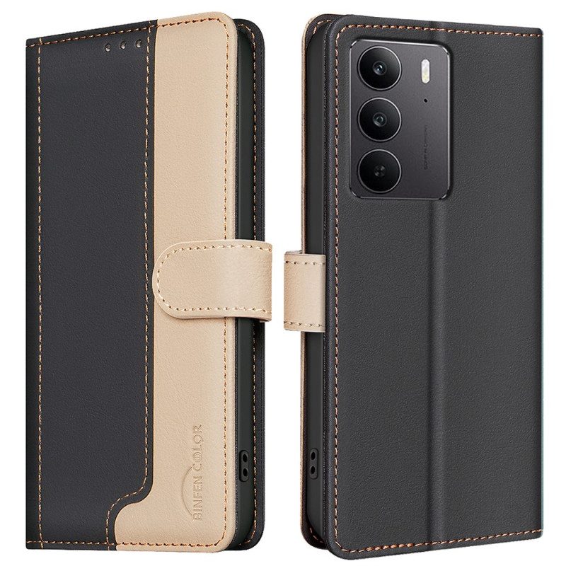 Lederhüllen Für Realme C75 Zweifarbig Binfen Color