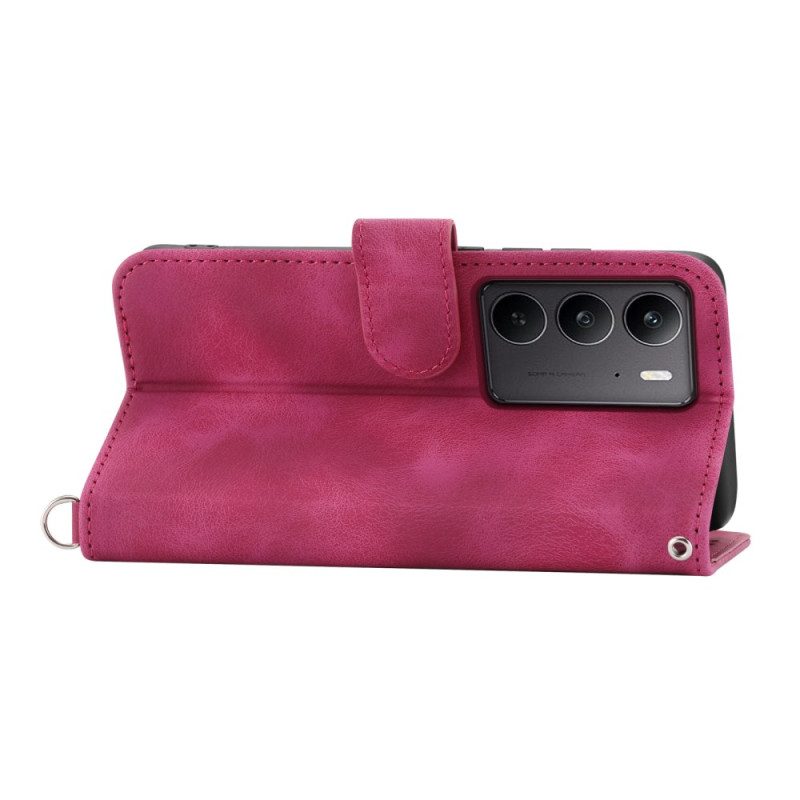 Lederhüllen Realme C75 Wildleder-spitzenoptik Mit Riemen Und Schulterriemen