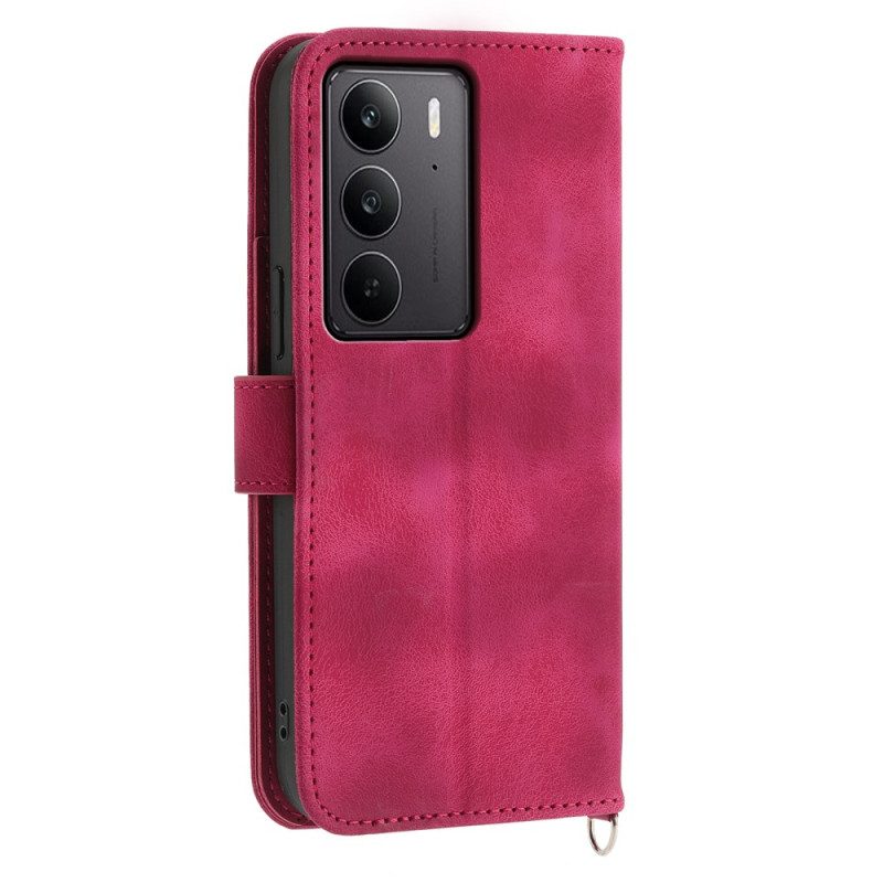 Lederhüllen Realme C75 Wildleder-spitzenoptik Mit Riemen Und Schulterriemen