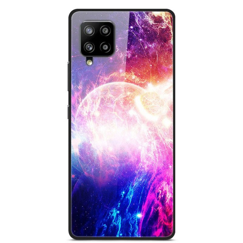Handyhülle Für Samsung Galaxy A42 5G Glas- Und Silikonplaneten In Flammen
