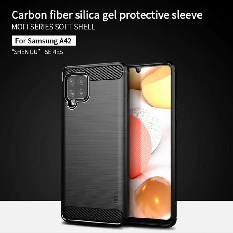 Hülle Für Samsung Galaxy A42 5G Mofi Gebürstete Kohlefaser