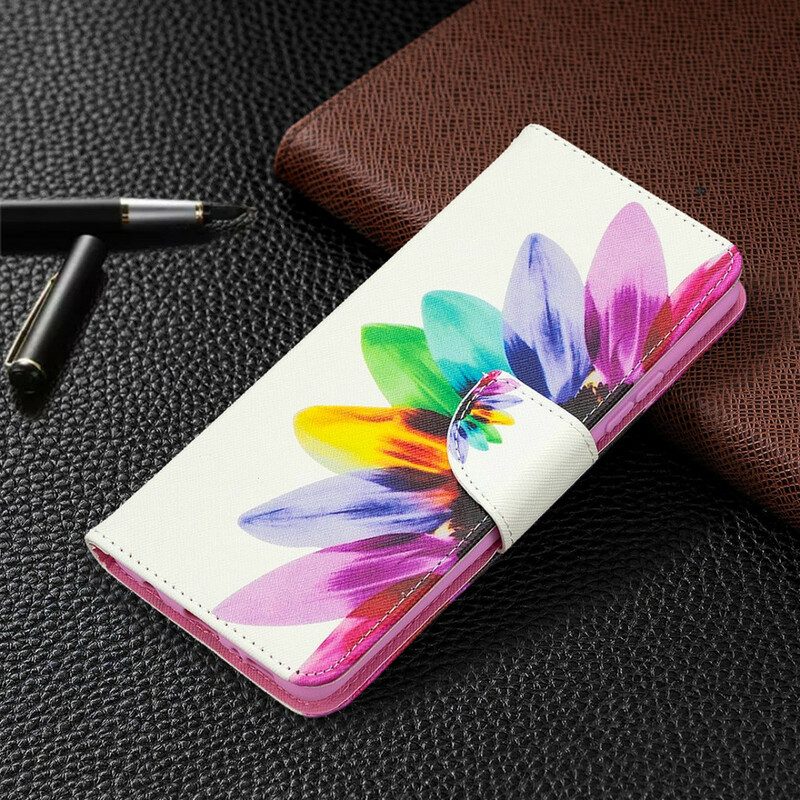 Lederhüllen Für Samsung Galaxy A42 5G Aquarellblume
