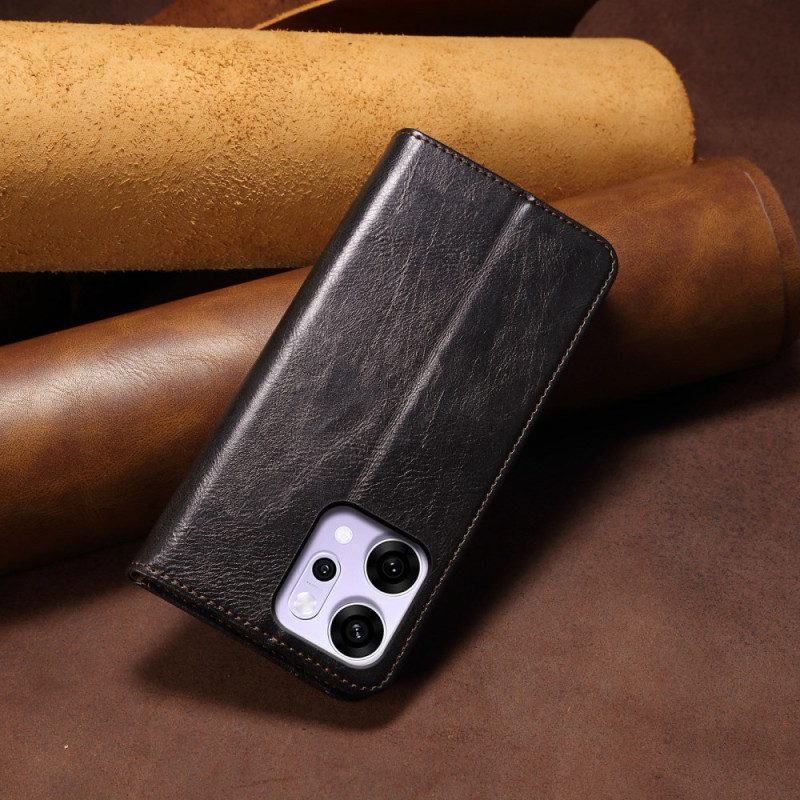 Flip Case Oppo Reno 14 5g Handyhülle Gewachstes Kunstleder