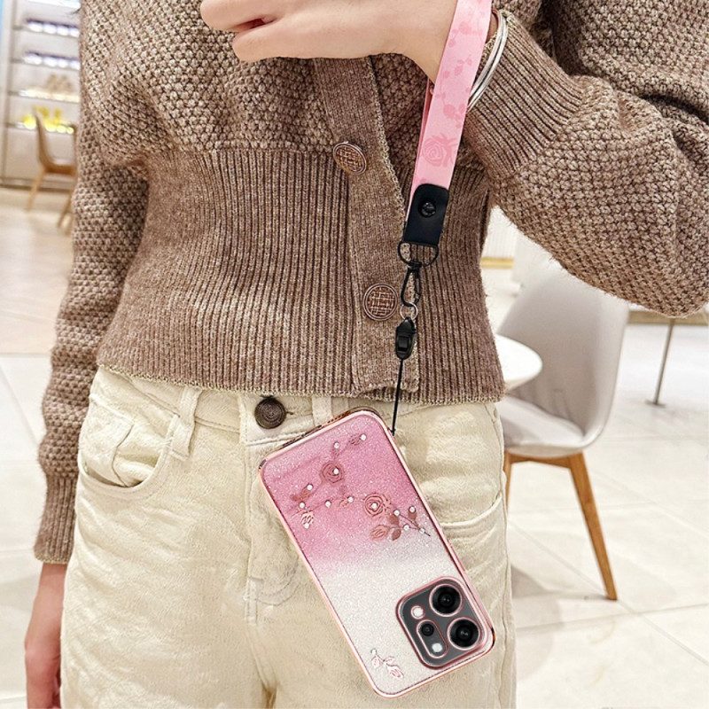 Hülle Oppo Reno 14 5g Blumen Und Strasssteine