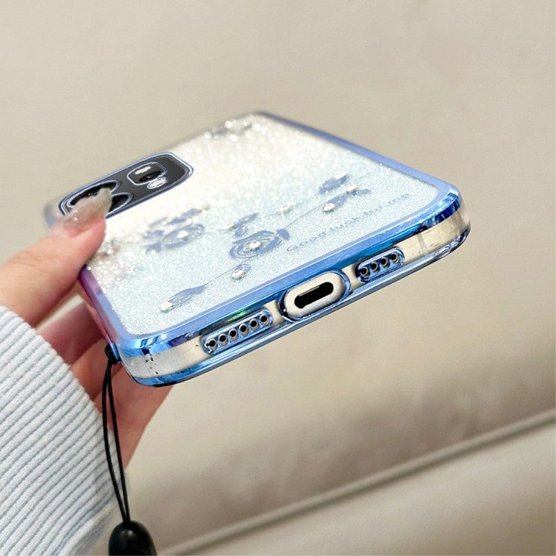 Hülle Oppo Reno 14 5g Blumen Und Strasssteine