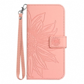 Lederhüllen Für Oppo Reno 14 5g Sonnenblumenmuster Mit Riemen