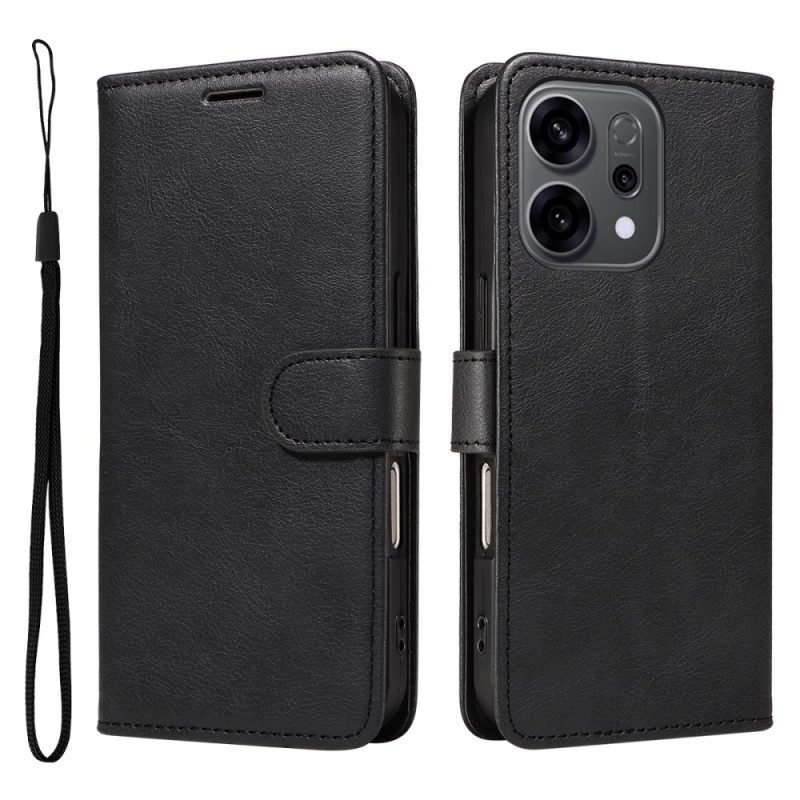 Lederhüllen Oppo Reno 14 5g Einfarbiger Riemen