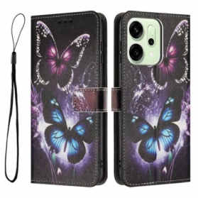 Lederhüllen Oppo Reno 14 5g Handyhülle Schmetterlinge