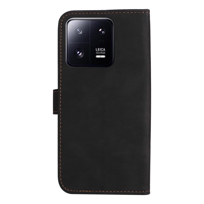 Lederhüllen Für Xiaomi 13 Pro Mit Kordel Dreifarbiges Armband