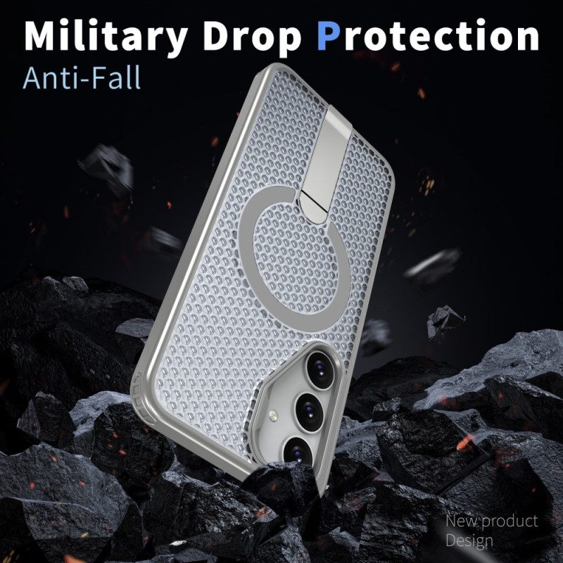 Hülle Für Samsung Galaxy S26 Magnetverschluss Mit Magnetständer Und Ständer Mit Gitterstruktur