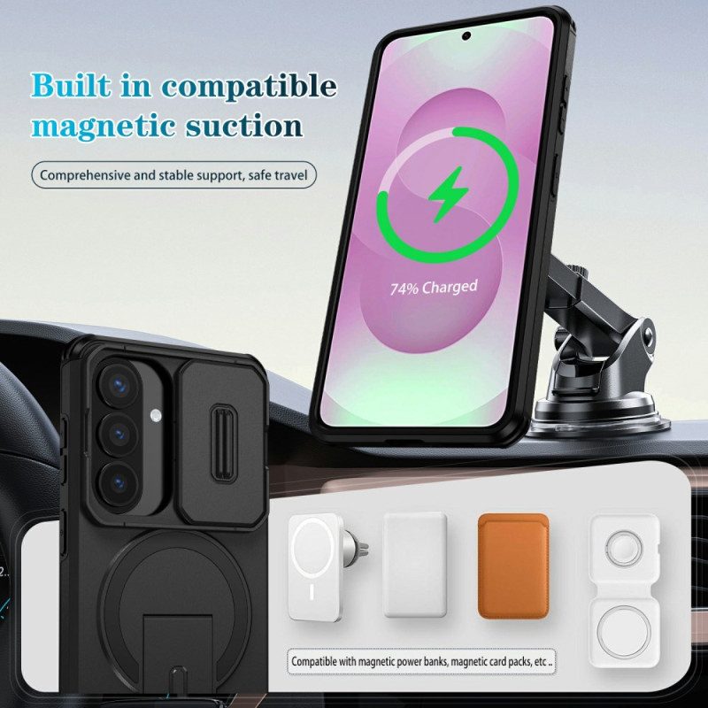 Hülle Samsung Galaxy S26 Ausziehbarer Magnetständer Und Kameraabdeckung