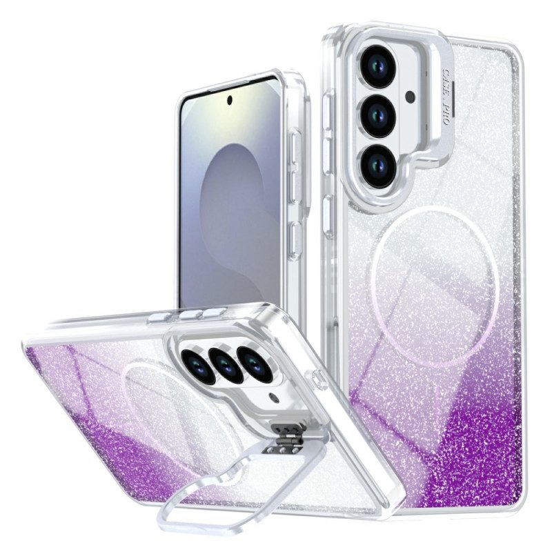 Hülle Samsung Galaxy S26 Handyhülle Magnetisch Mit Farbverlauf Und Glitzer Sowie Faltbarem Ständer