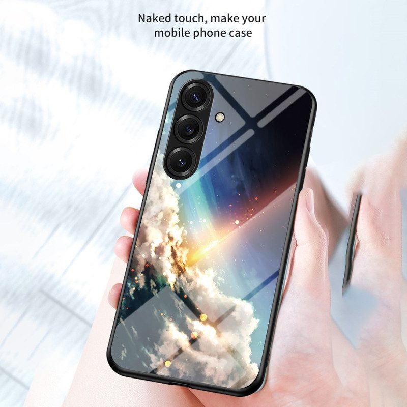 Hülle Samsung Galaxy S26 Handyhülle Sternenmuster Aus Himmelblauem Gehärtetem Glas