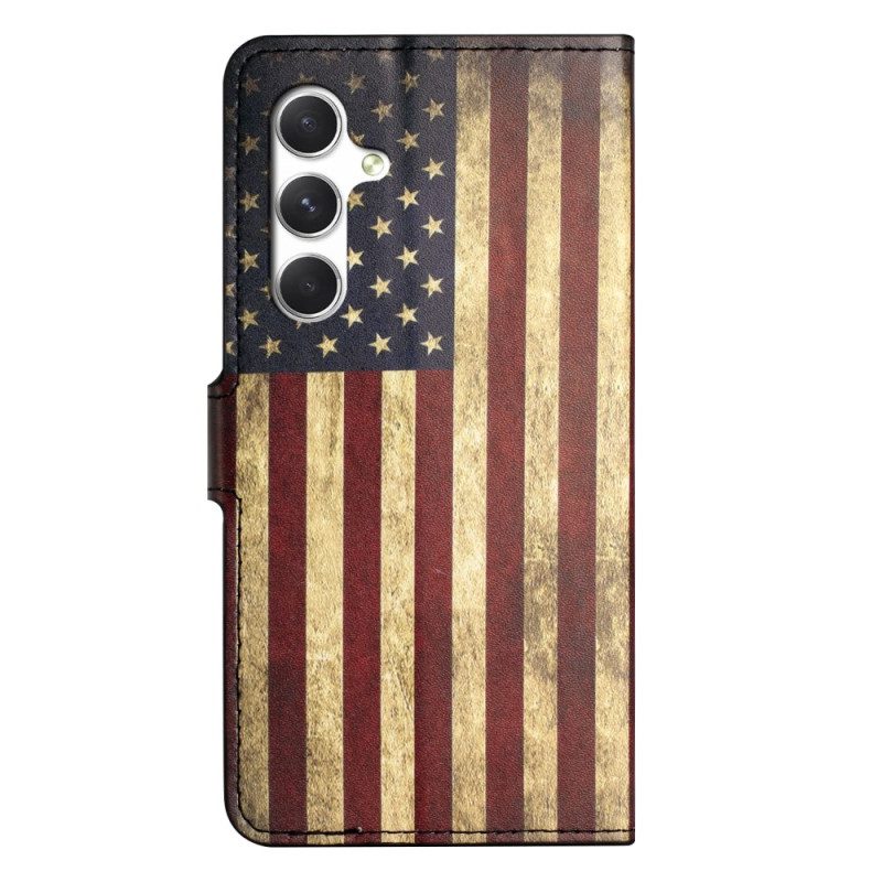Lederhüllen Für Samsung Galaxy S26 Amerikanische Vintage-flagge