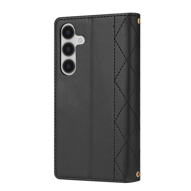 Lederhüllen Samsung Galaxy S26 Gesteppt Mit Verstellbarem Schulterriemen