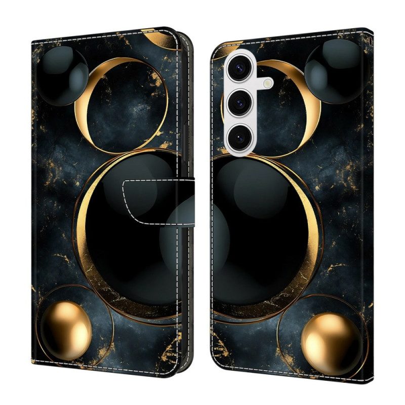 Lederhüllen Samsung Galaxy S26 Goldene Ringe