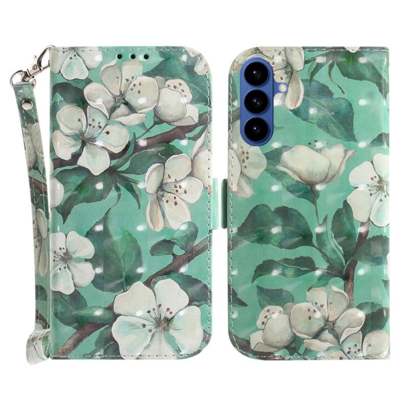 Lederhüllen Samsung Galaxy S26 Handyhülle Aquarellblumen