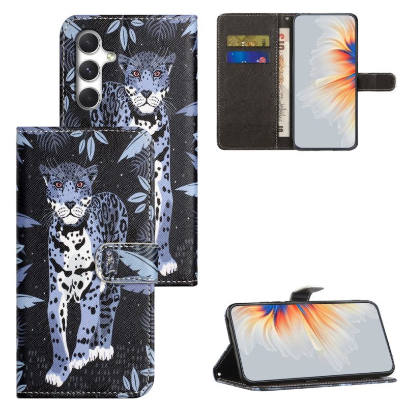 Lederhüllen Samsung Galaxy S26 Handyhülle Eleganter Leopard