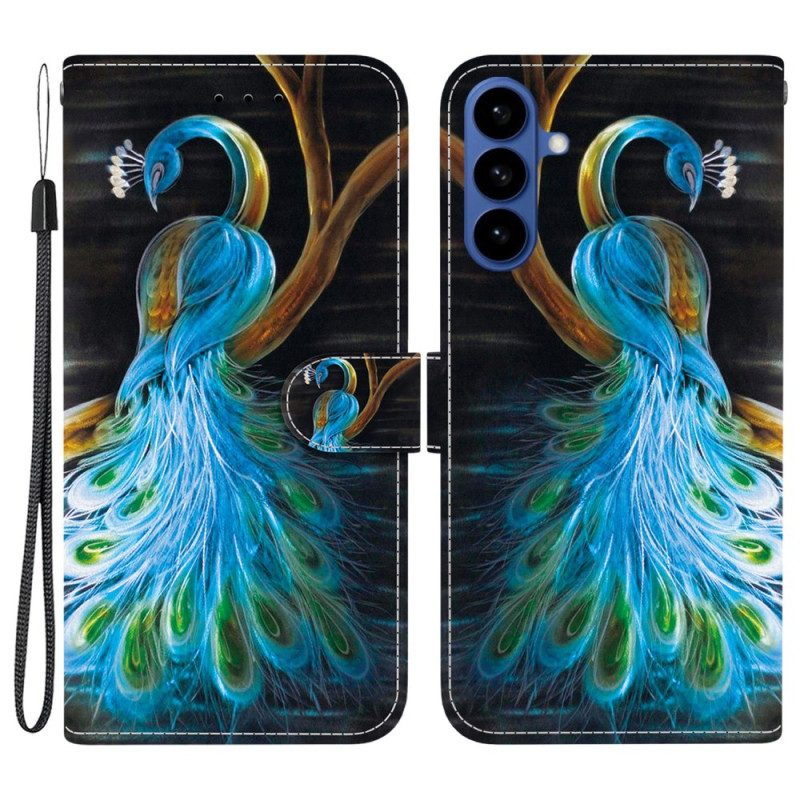 Lederhüllen Samsung Galaxy S26 Pfauenmotiv